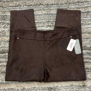 Allison Daley Brown Suede Skinny Pants Sz XL NWT | Suede Skinny Leggings/Pants-